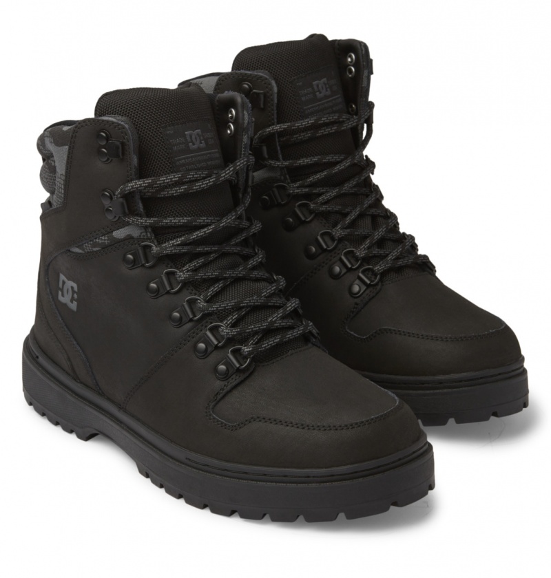 Black / Camo DC Shoes Peary Tr - Leather Boots | DRGPIV-621