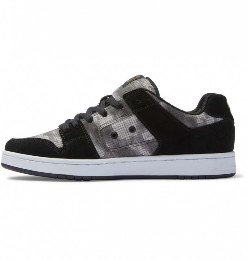 Black / Camo Print DC Shoes Manteca - Leather Shoes | UGVRAI-625