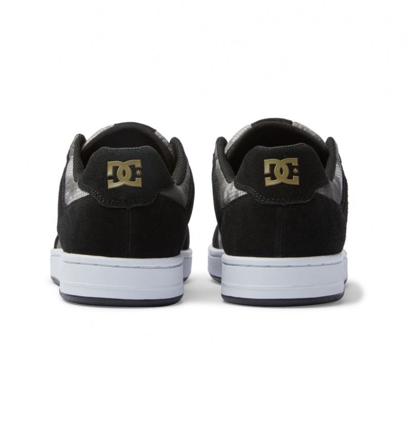 Black / Camo Print DC Shoes Manteca - Leather Shoes | UGVRAI-625