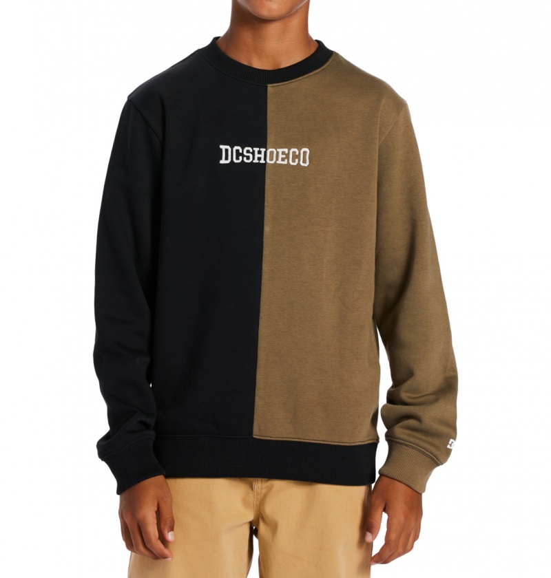 Black / Capers DC Shoes Baseline - Sweatshirt 10-16 | TKSDIQ-982