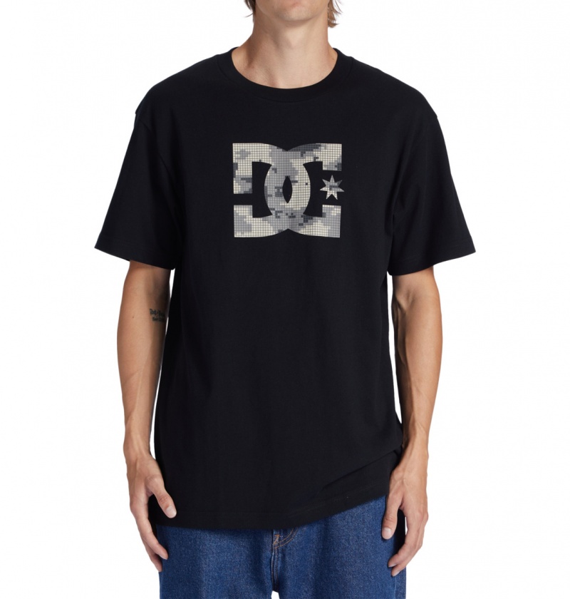 Black / Cloud Cover DC Shoes DC Star Fill - Short Sleeve T-Shirt | XEQDHT-764