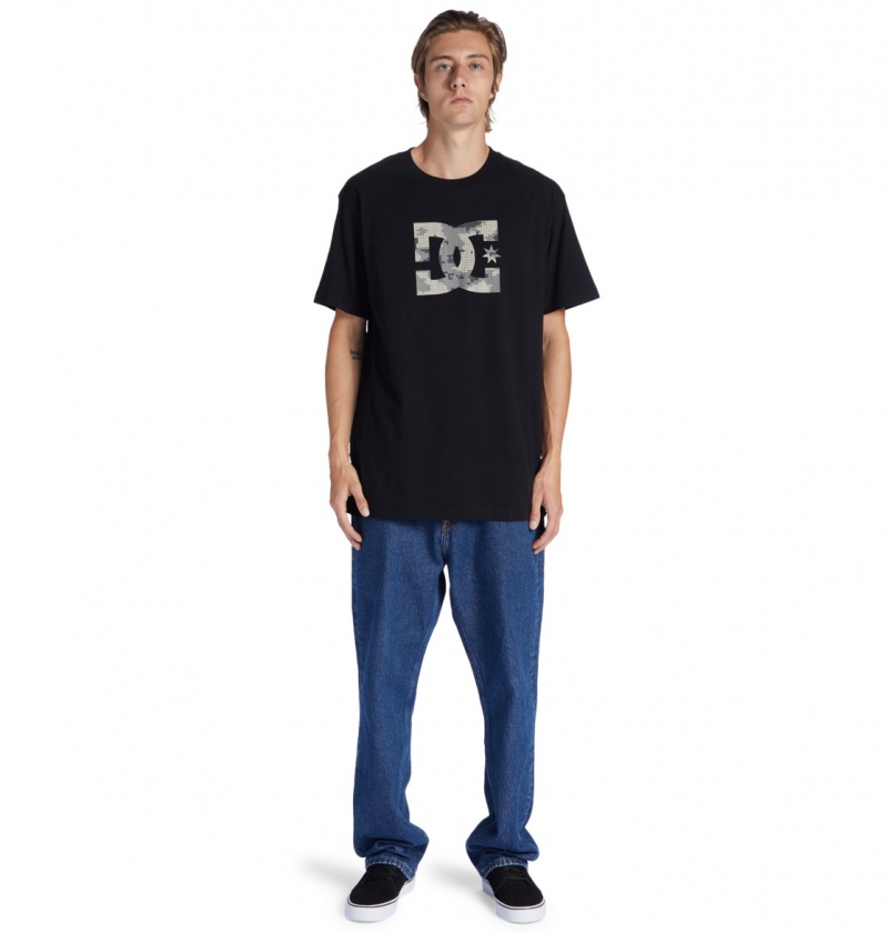 Black / Cloud Cover DC Shoes DC Star Fill - Short Sleeve T-Shirt | XEQDHT-764