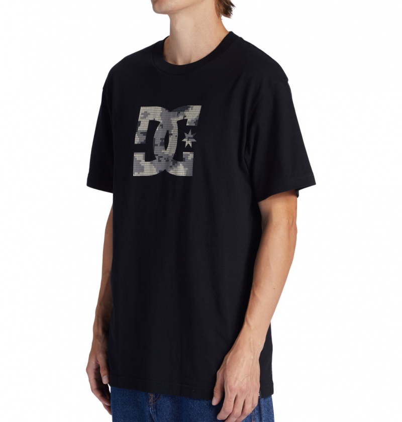 Black / Cloud Cover DC Shoes DC Star Fill - Short Sleeve T-Shirt | XEQDHT-764