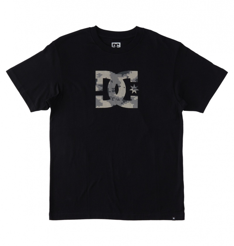 Black / Cloud Cover DC Shoes DC Star Fill - Short Sleeve T-Shirt | XEQDHT-764