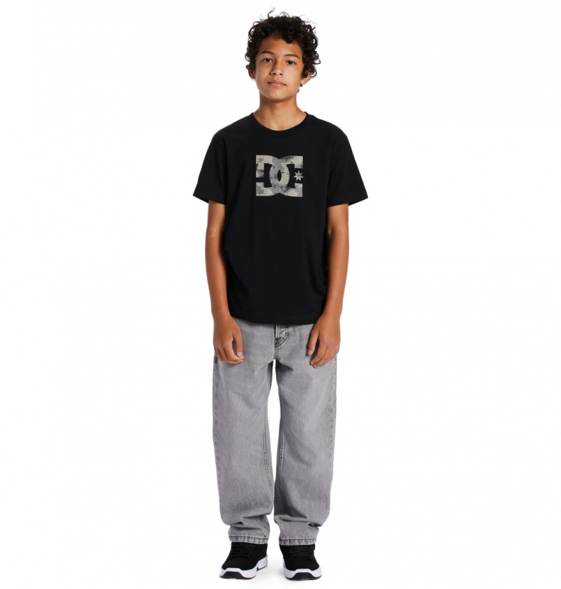 Black / Cloud Cover DC Shoes DC Star Fill - Short Sleeve T-Shirt 8-16 | YPTXCQ-937