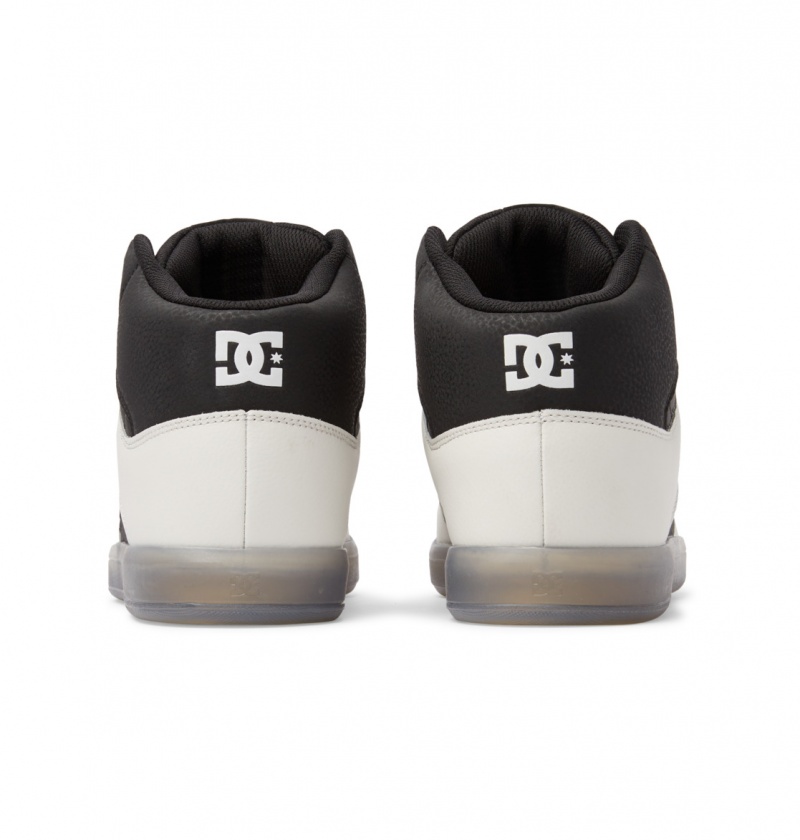 Black / Cream DC Shoes DC Cure - High-Top Leather Skate Shoes | CYLVBQ-709