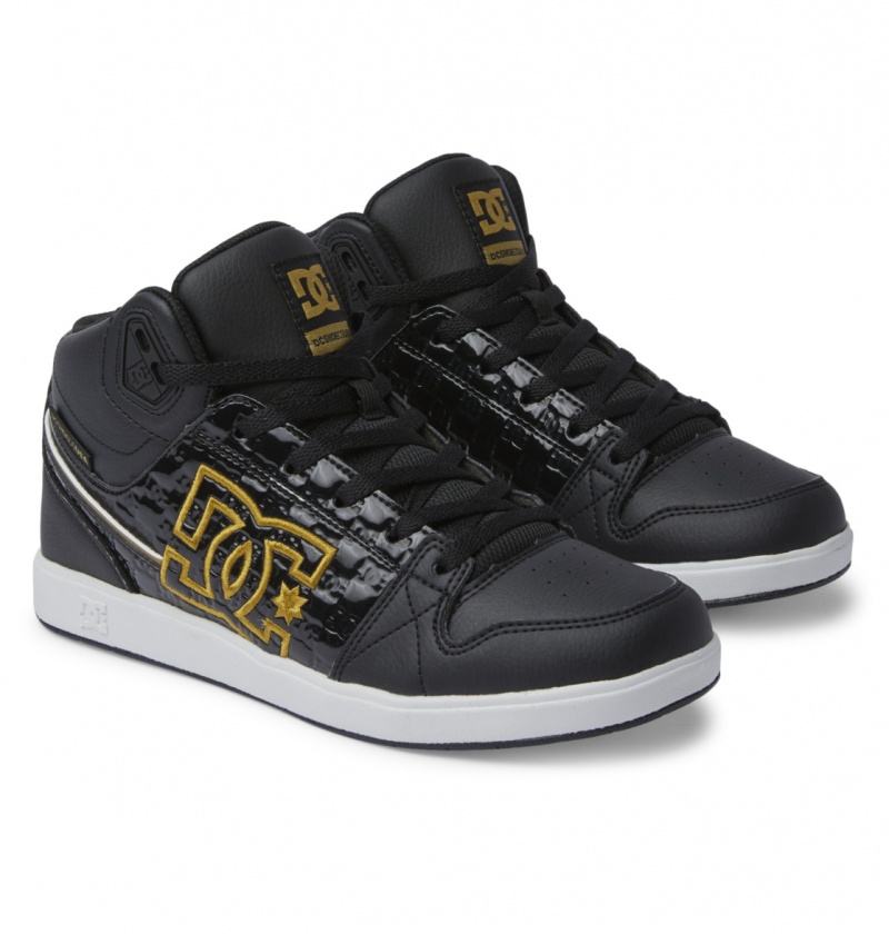 Black / Gold DC Shoes University - High Top Shoes | LNUKEC-872