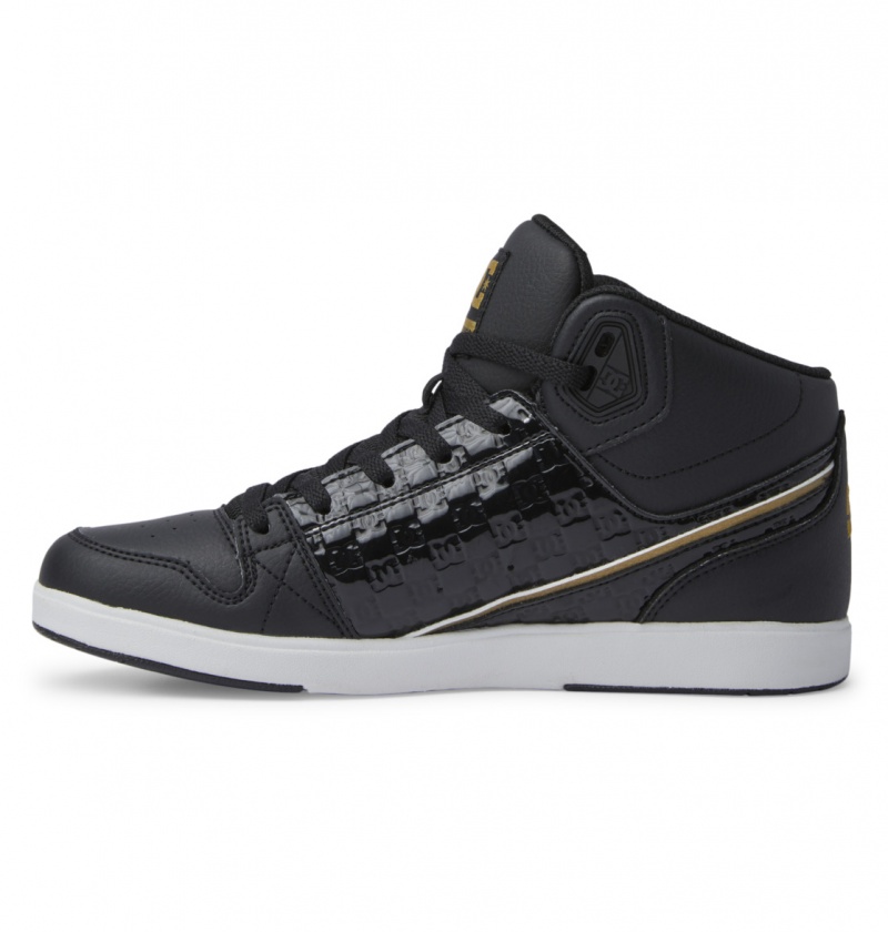 Black / Gold DC Shoes University - High Top Shoes | LNUKEC-872