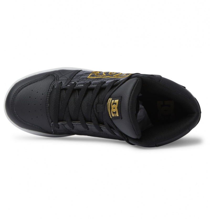 Black / Gold DC Shoes University - High Top Shoes | LNUKEC-872