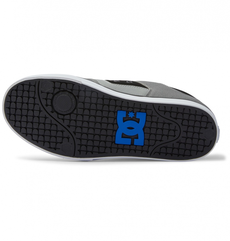 Black / Grey / Blue DC Shoes Pure - Leather Shoes | UATBVL-308