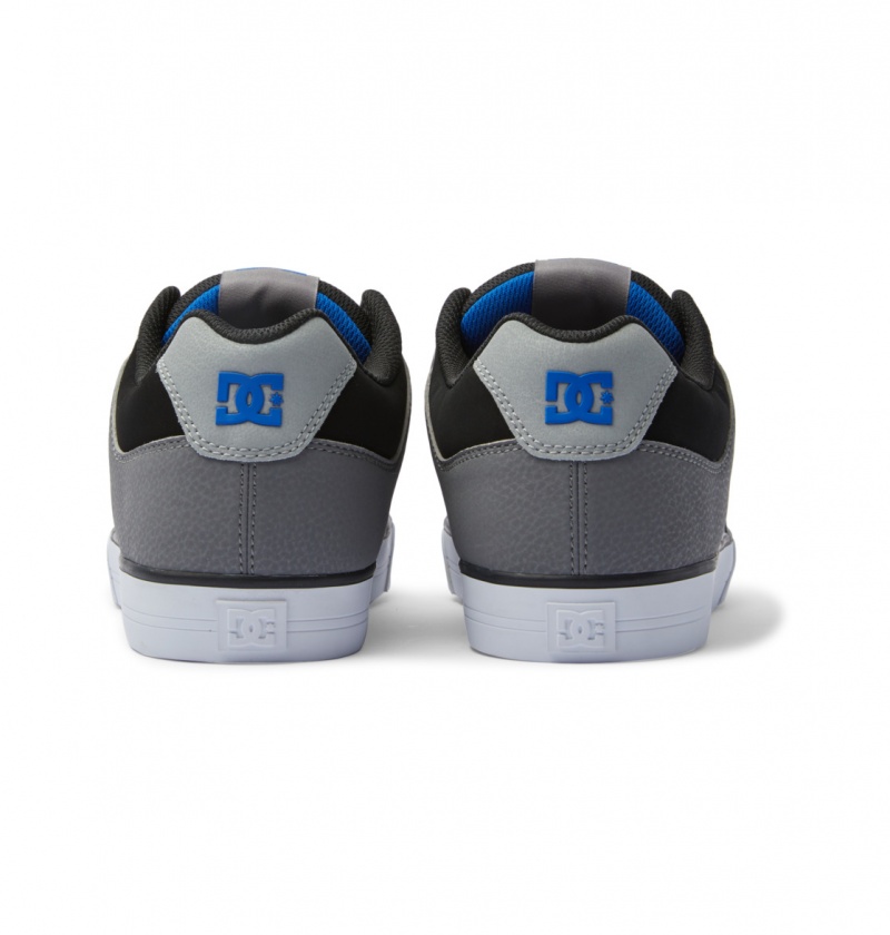 Black / Grey / Blue DC Shoes Pure - Leather Shoes | UATBVL-308