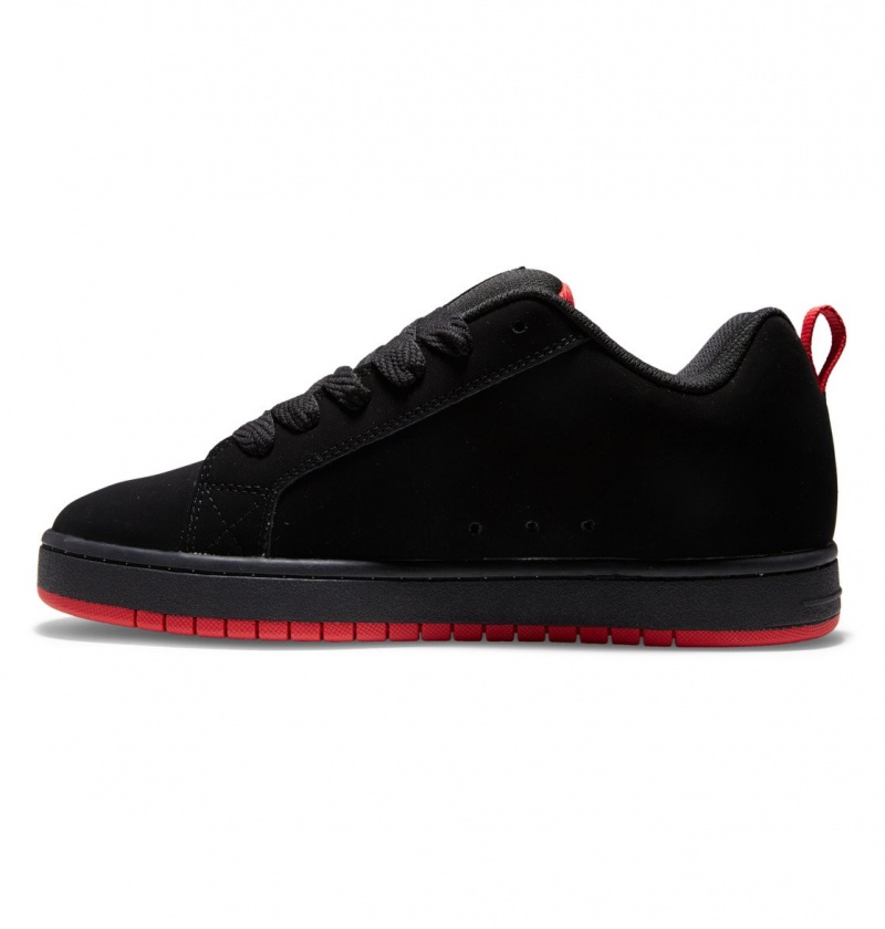 Black / Grey / Red DC Shoes Court Graffik - Leather Shoes | GYBJCU-034