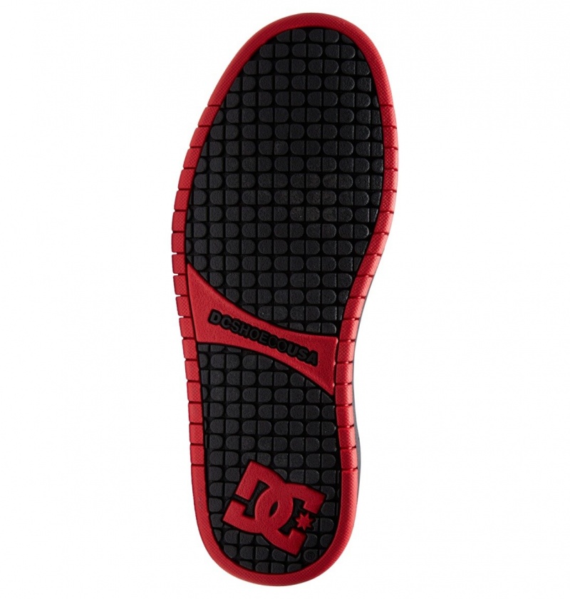 Black / Grey / Red DC Shoes Court Graffik - Leather Shoes | GYBJCU-034