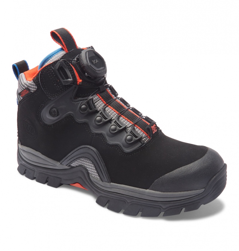 Black / Grey / Red DC Shoes Navigator LX - Leather Waterproof Winter Boots | BZVSGH-318