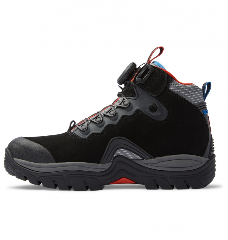 Black / Grey / Red DC Shoes Navigator LX - Leather Waterproof Winter Boots | BZVSGH-318