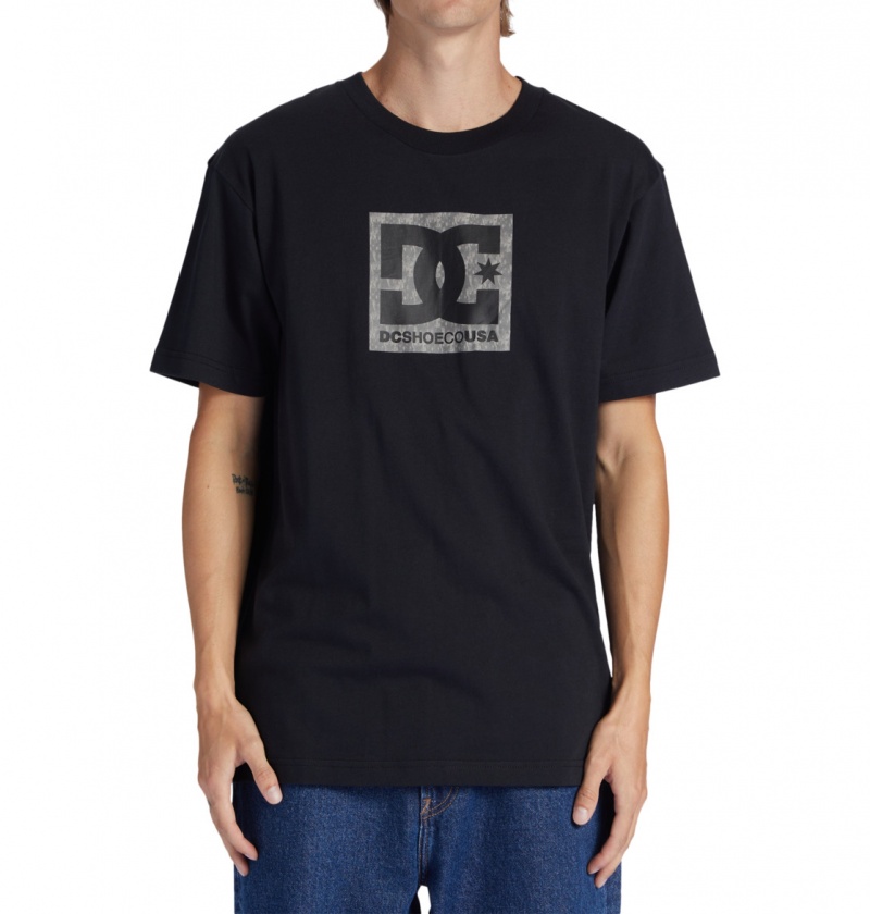 Black / Greystone DC Shoes DC Square Star Fill - T-Shirt | CFNWSD-261