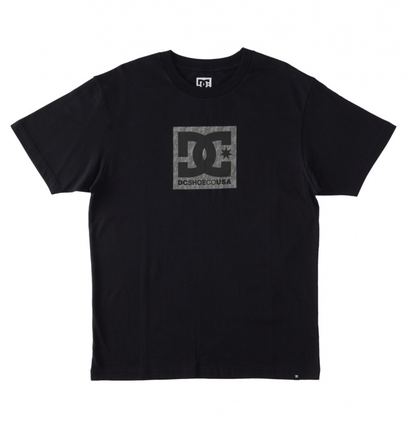 Black / Greystone DC Shoes DC Square Star Fill - T-Shirt | CFNWSD-261