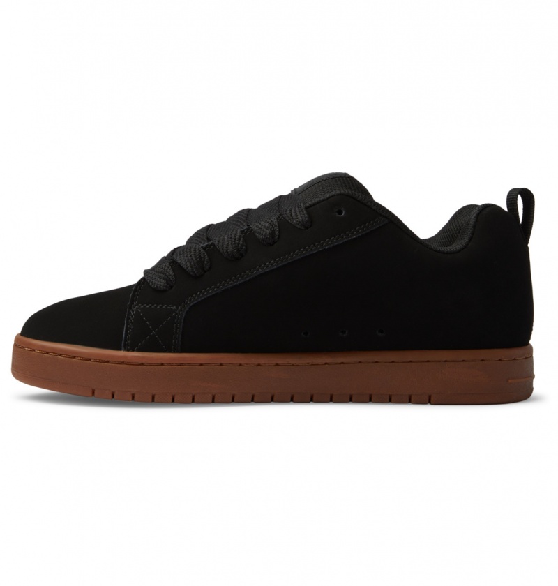 Black / Gum DC Shoes Court Graffik - Leather Shoes | WSFUBT-319