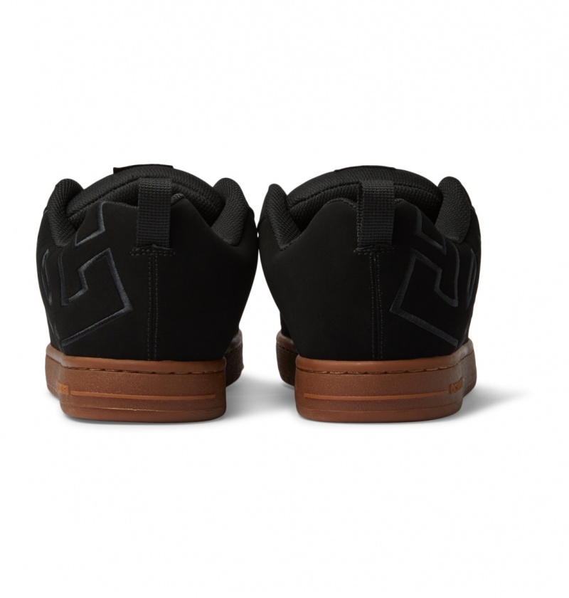 Black / Gum DC Shoes Court Graffik - Leather Shoes | WSFUBT-319