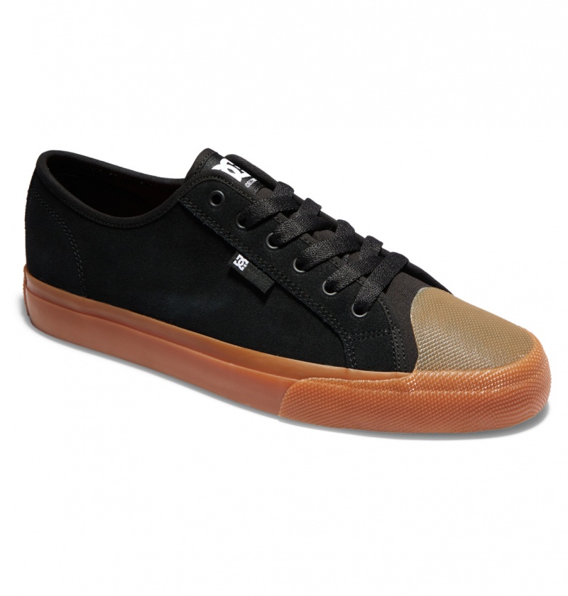 Black / Gum DC Shoes Manual RT S - Leather Skate Shoes | WUVYXG-642