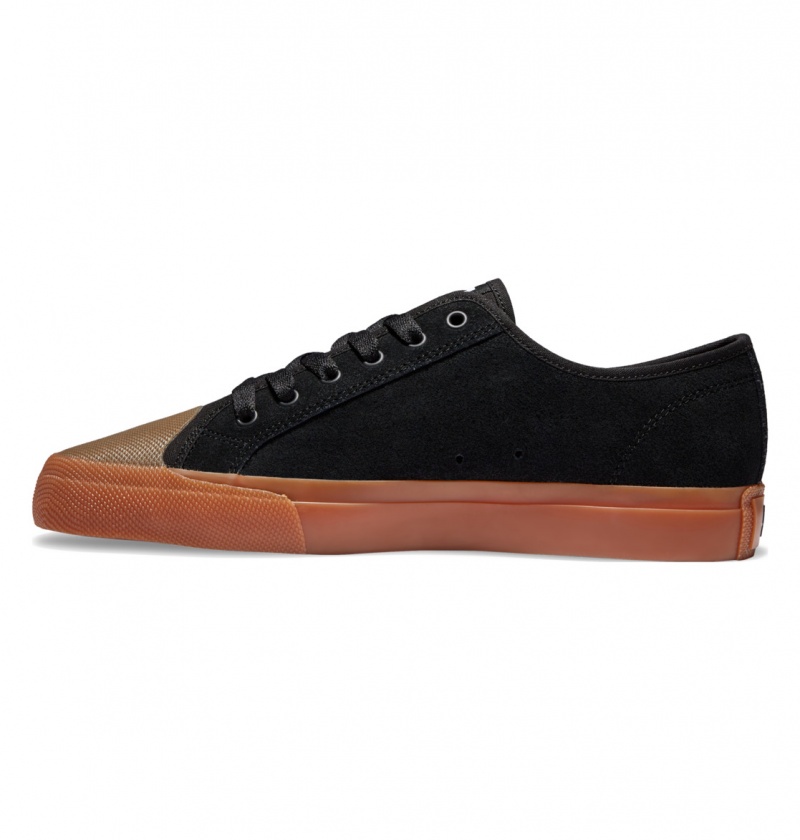 Black / Gum DC Shoes Manual RT S - Leather Skate Shoes | WUVYXG-642