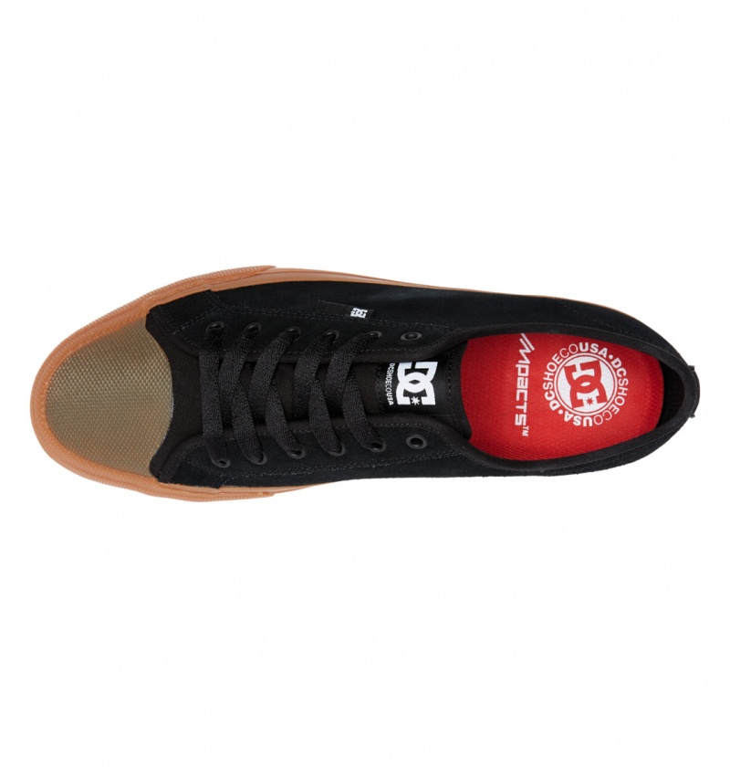 Black / Gum DC Shoes Manual RT S - Leather Skate Shoes | WUVYXG-642