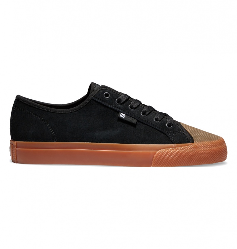 Black / Gum DC Shoes Manual RT S - Leather Skate Shoes | WUVYXG-642