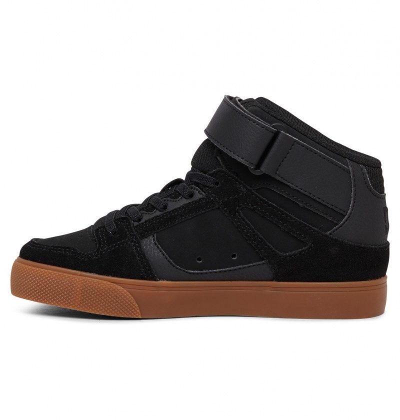 Black / Gum DC Shoes Pure High-Top EV - High-Top Leather Shoes | SJHIFY-712