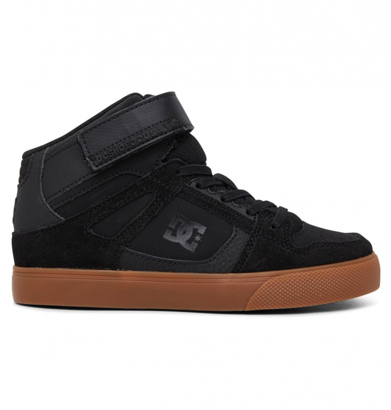 Black / Gum DC Shoes Pure High-Top EV - High-Top Leather Shoes | SJHIFY-712