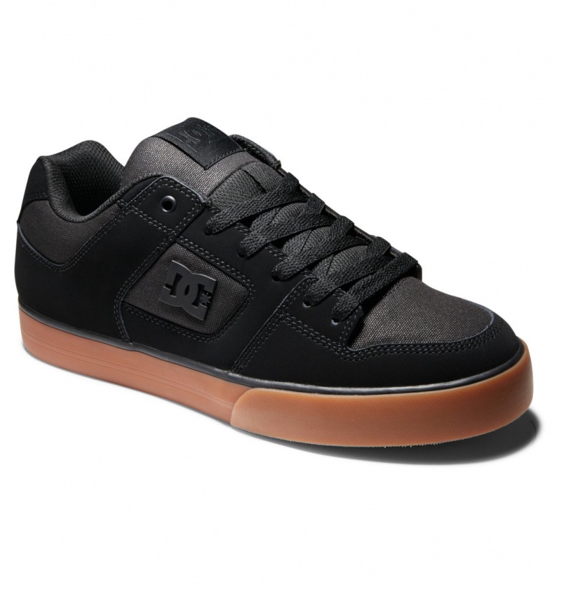 Black / Gum DC Shoes Pure - Leather Shoes | MJRQDN-062