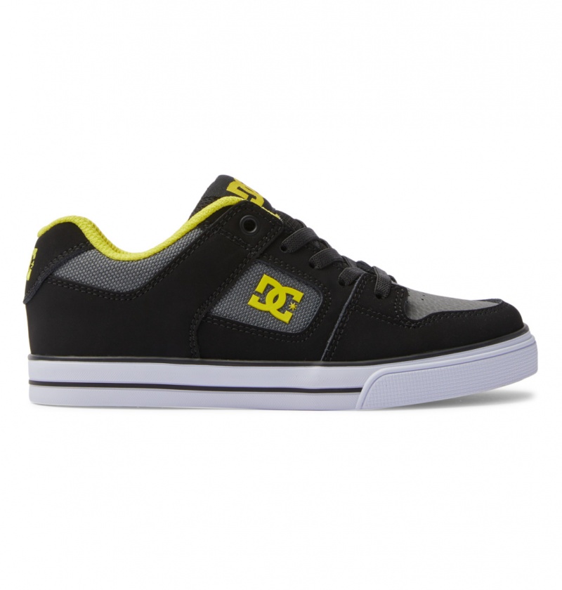 Black / Lime Green DC Shoes Pure Elastic - Shoes 8-16 | QGIAXM-874