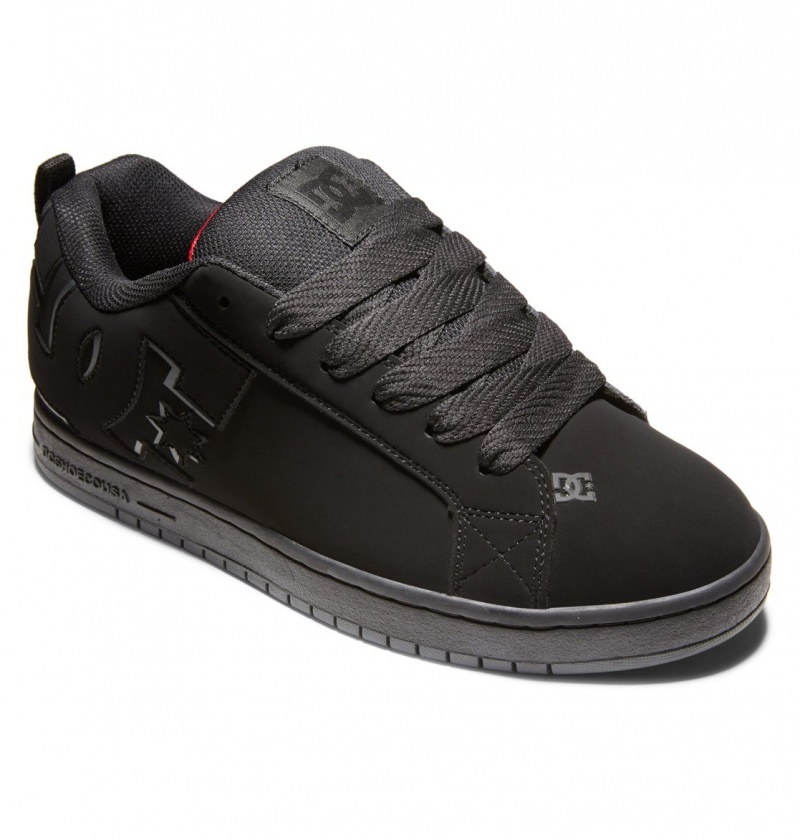 Black / Red DC Shoes Court Graffik - Leather Shoes | BPODQW-314