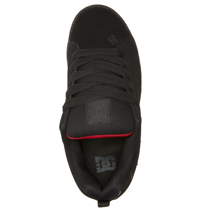 Black / Red DC Shoes Court Graffik - Leather Shoes | BPODQW-314