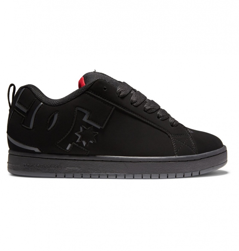 Black / Red DC Shoes Court Graffik - Leather Shoes | BPODQW-314