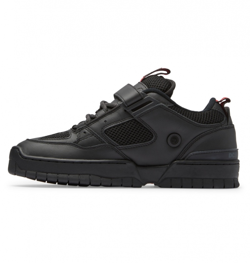 Black / Red DC Shoes Js 1 - Leather Shoes | CLWHMJ-951