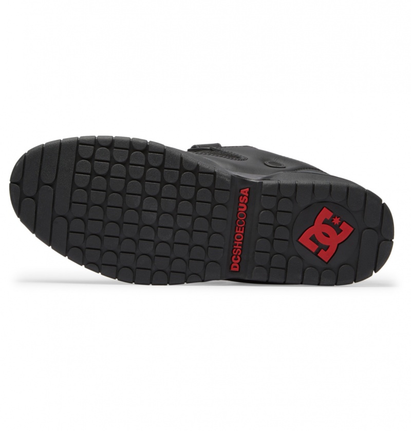 Black / Red DC Shoes Js 1 - Leather Shoes | CLWHMJ-951