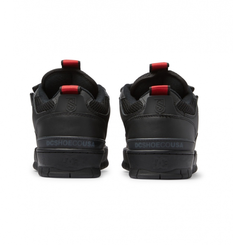 Black / Red DC Shoes Js 1 - Leather Shoes | CLWHMJ-951