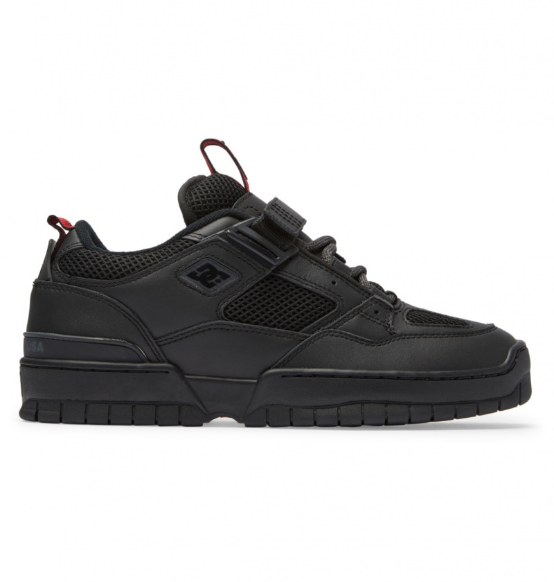 Black / Red DC Shoes Js 1 - Leather Shoes | CLWHMJ-951