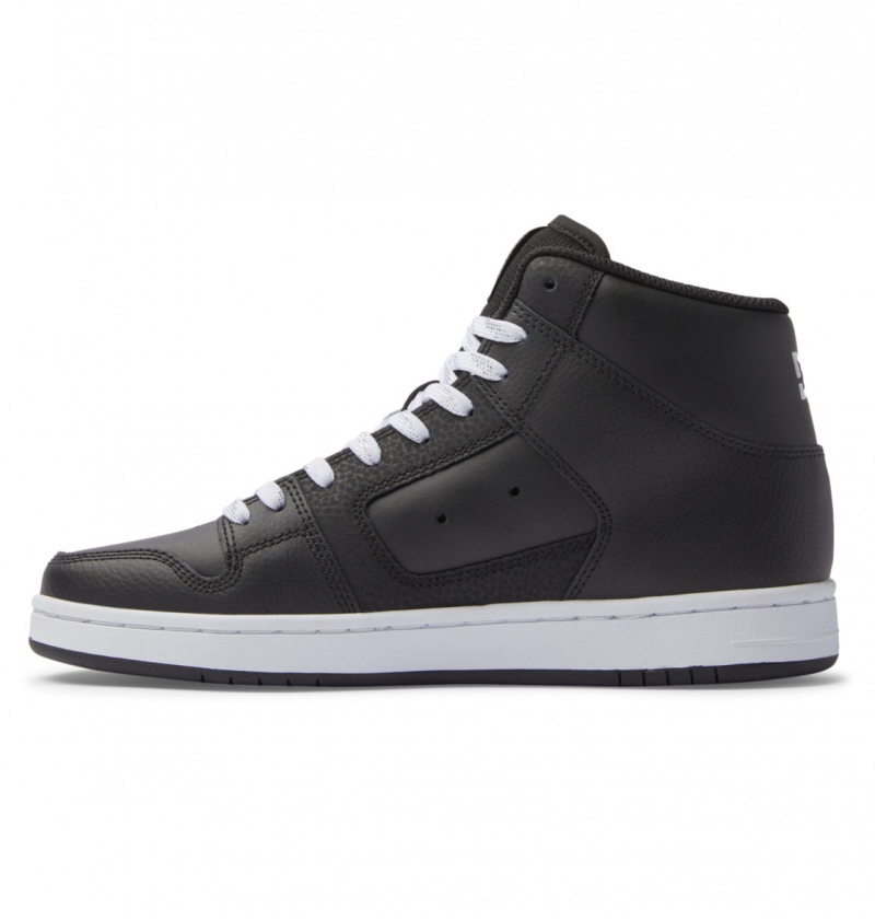 Black / Silver DC Shoes Manteca 4 Hi - High-Top Leather Shoes | IECTMP-867