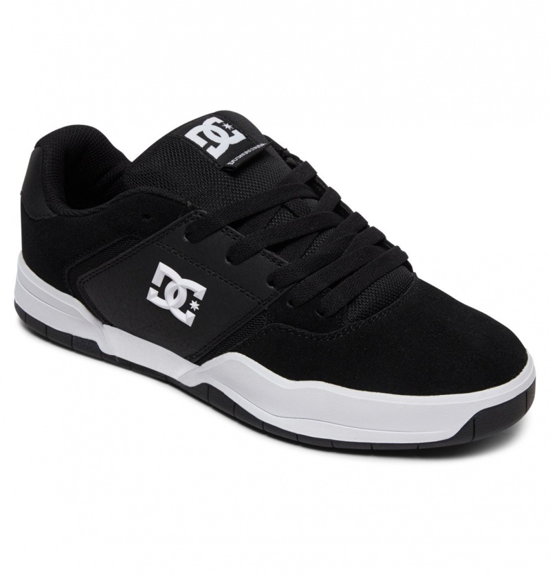 Black / White DC Shoes Central - Leather Shoes | EAKZTD-971