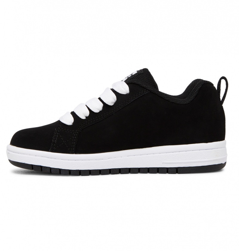 Black / White DC Shoes Court Graffik - Leather Shoes | BSQRGI-349