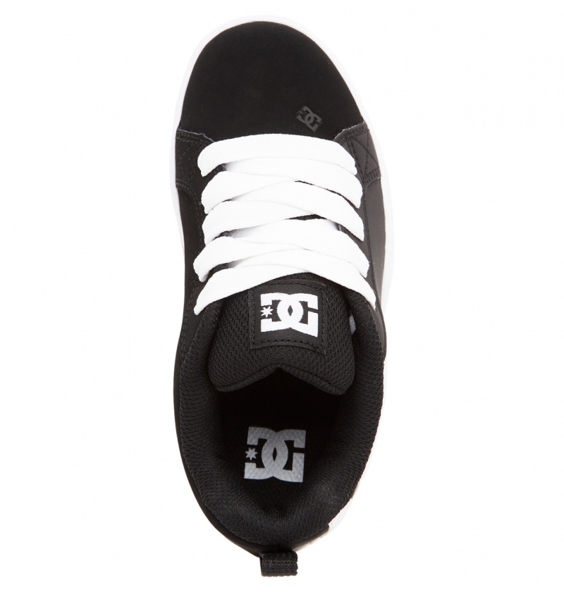 Black / White DC Shoes Court Graffik - Leather Shoes | BSQRGI-349