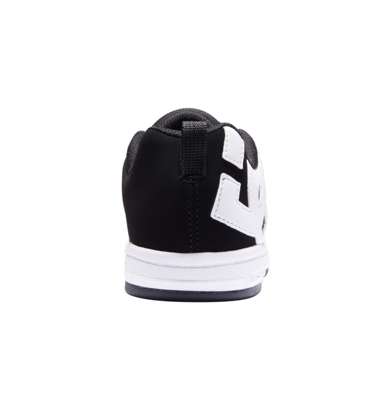 Black / White DC Shoes Court Graffik - Leather Shoes | BSQRGI-349