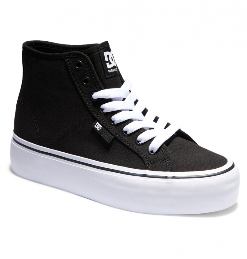 Black / White DC Shoes Manual Hi Platform - High-Top Shoes | CIVSKY-836