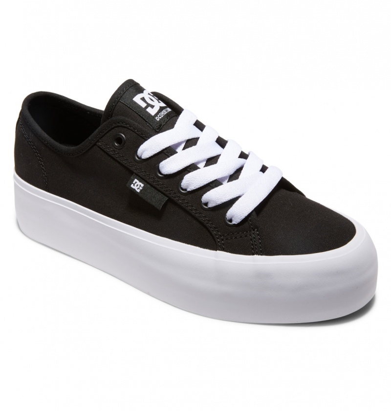 Black / White DC Shoes Manual Platform - Flatform Shoes | MRDYPV-637