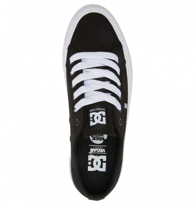 Black / White DC Shoes Manual Platform - Flatform Shoes | MRDYPV-637