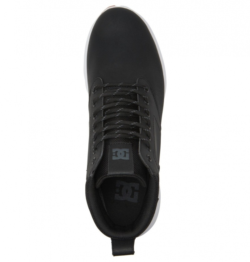 Black / White DC Shoes Mason 2 - Water Resistant Leather Shoes | XLUVBN-590