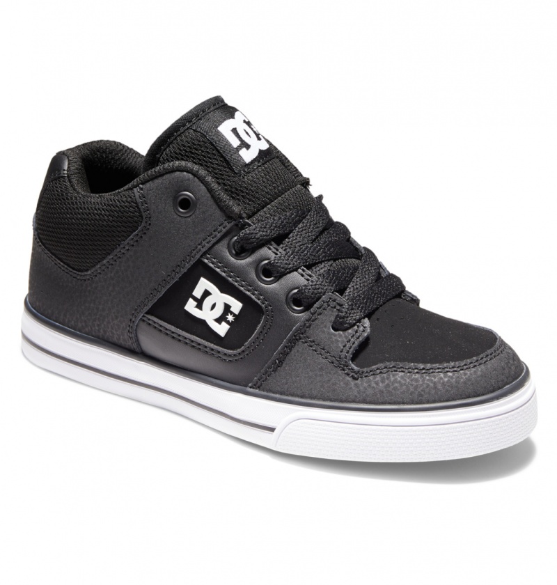 Black / White DC Shoes Pure Mid - Mid-Top Shoes | FUKYRJ-026