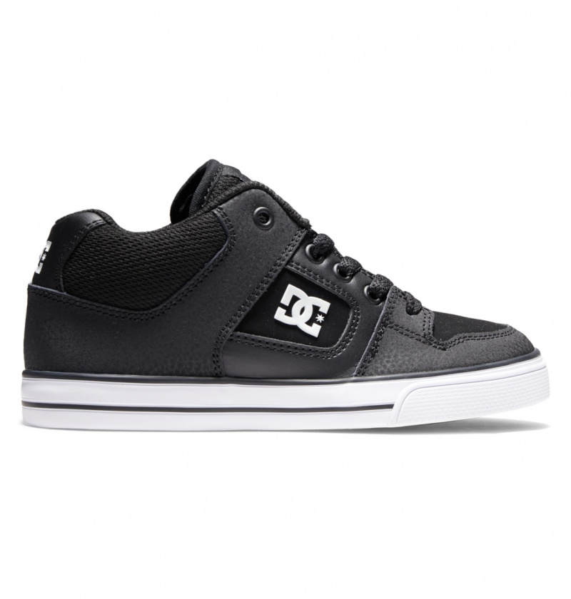 Black / White DC Shoes Pure Mid - Mid-Top Shoes | FUKYRJ-026