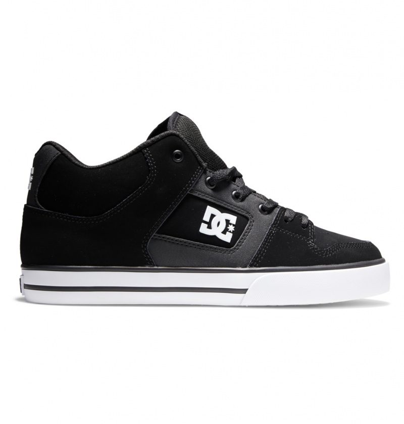 Black / White DC Shoes Pure Mid - Mid Top Shoes | NZMESR-965